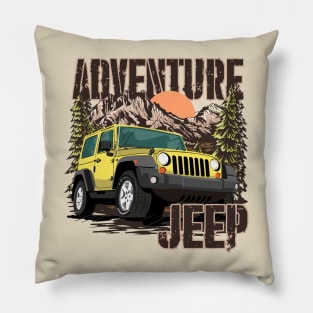 Retro Jeep Adventure Pillow