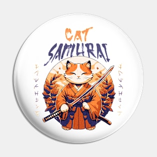 Cat Samurai Pin