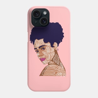 Black Woman with Painted Face Phone Case