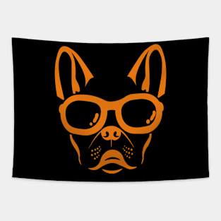 orange french bulldog Tapestry