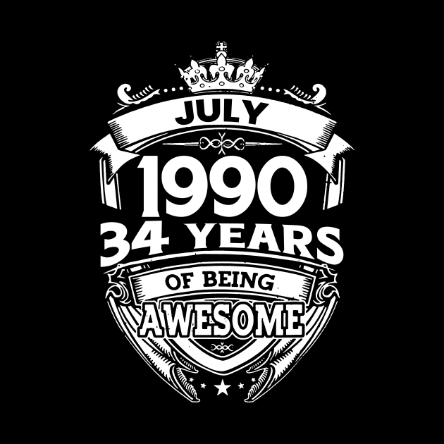 July 1990 34 Years Of Being Awesome 34th Birthday by Bunzaji