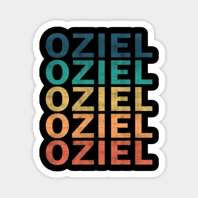 Oziel Name T Shirt - Oziel Vintage Retro Name Gift Item Tee Magnet by henrietacharthadfield