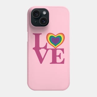 Hot Pink Love LGBT Heart Phone Case