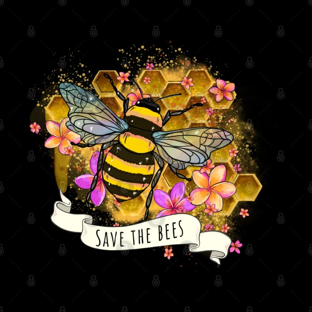 Save the bees love planet earth by Collagedream