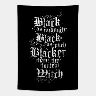 Black as Midnight Fantasy Movie Legend  - Gothic 80's Quote Tapestry