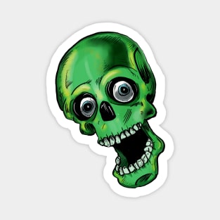 Green zombie halloween party skull Magnet