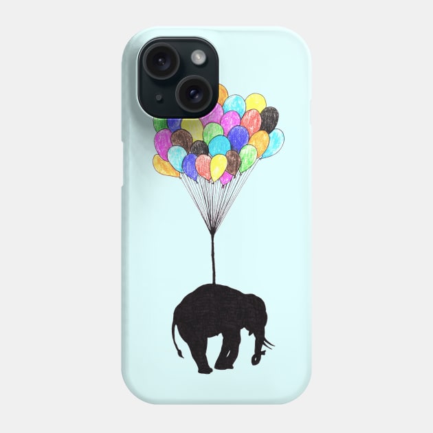 Elephant on balloons Phone Case by DarkoRikalo86