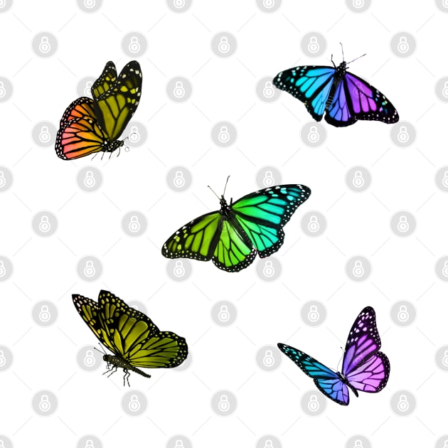 Rainbow Butterflies Sticker Pack by casserolestan