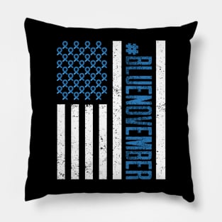 Blue November Diabetes Awareness Pillow