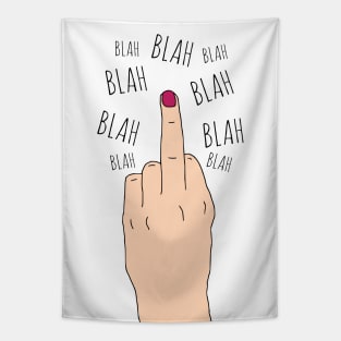 blah blah f*ck you - black Tapestry