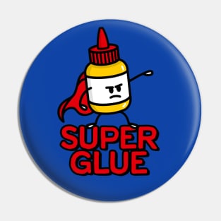 Super glue super hero hero funny glue pun cartoon Pin