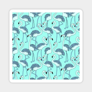 💙 Blue flamingos illustration 🦩 Magnet