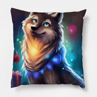 Cute Alpha Wolf Drawing Pillow