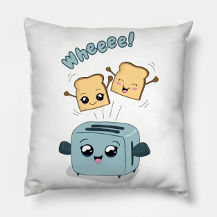 Cute Kawaii Toast and Toaster Pillow