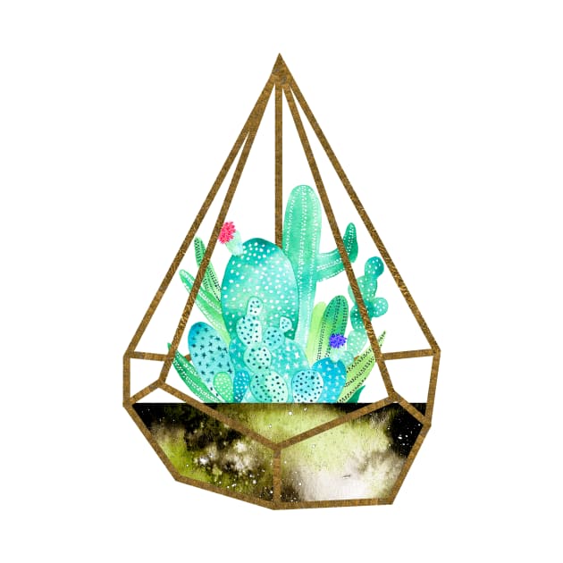 Cactus Gold Dust Terrarium by AmayaBrydon