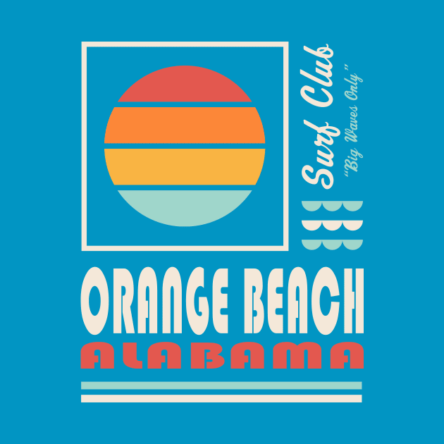 Orange Beach Alabama Retro Vintage Sunset by PodDesignShop