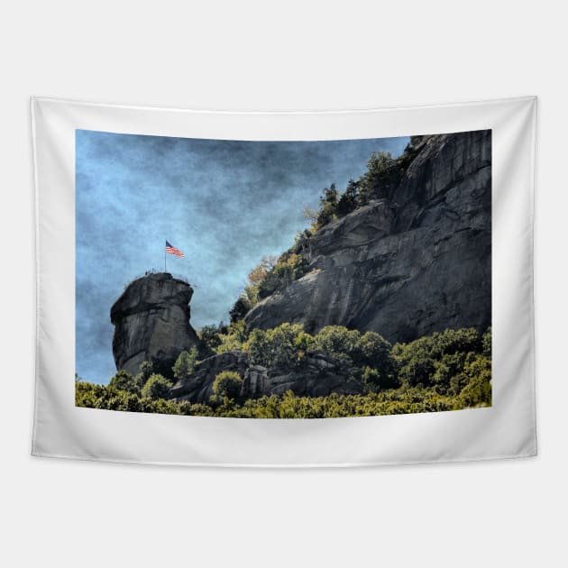 Flag at Chimney Rock Tapestry by bgaynor