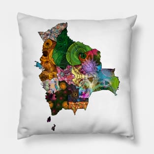 Spirograph Patterned Bolivia Administrative divisions Map Pillow