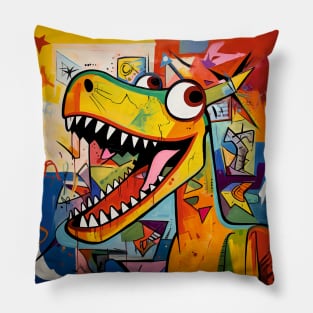 Funny Abstract Dinosaur Pillow