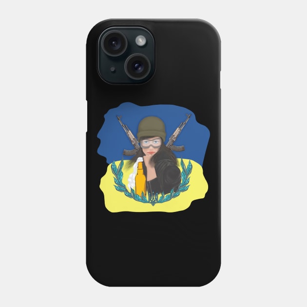 Military Ukrainian Woman. Ukraine strong Phone Case by KateQR