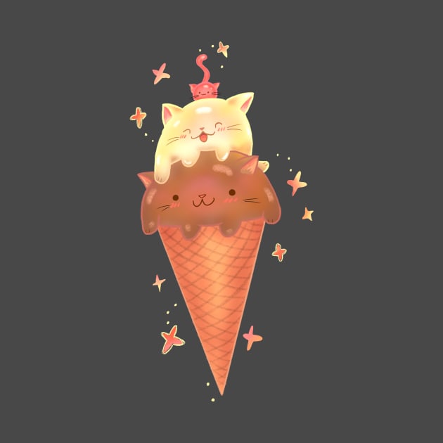 Cat Ice Cream Cone by rachelleybell