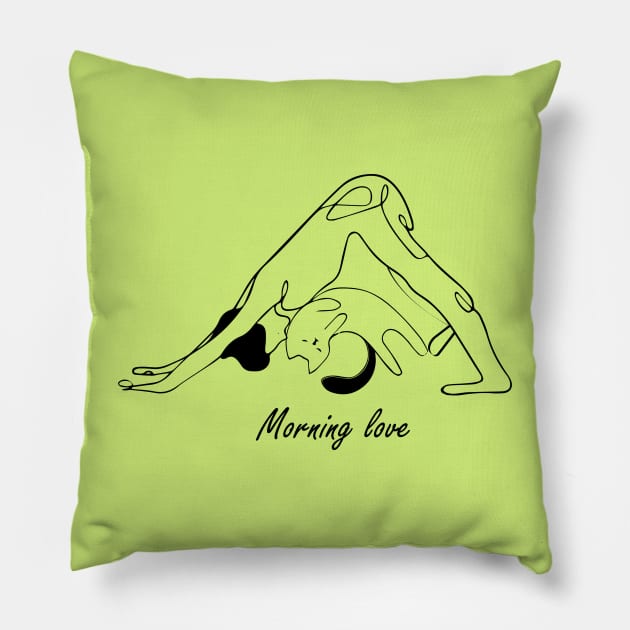 Yoga pose | yoga pose with cat Pillow by funNkey