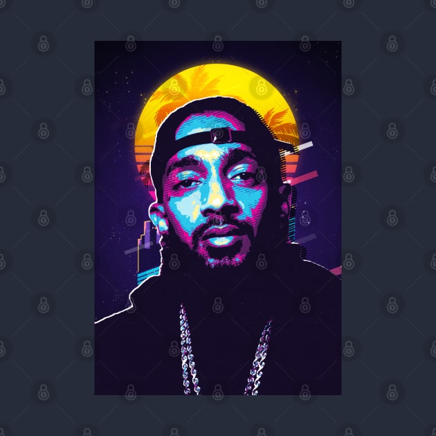 retro 80s nipsey hussle by bahullah_art