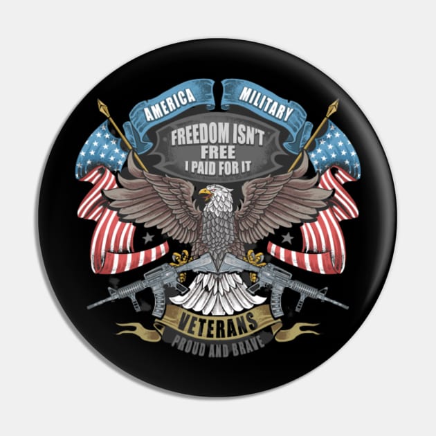 American Eagle And Flag Pin by Graffix