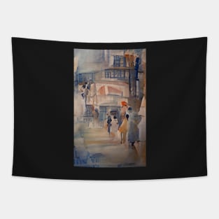 Watercolor Street Art Tapestry