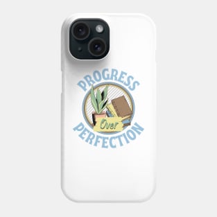 motivational progress over perfection back to school teacher Phone Case