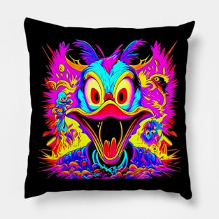 "Psychedelic Haunts: Unique and Colorful Halloween Horrors" Pillow