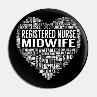 Registered Nurse Midwife Heart Pin
