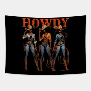 Black Cowgirl Western Rodeo Melanin History Texas Howdy Tapestry