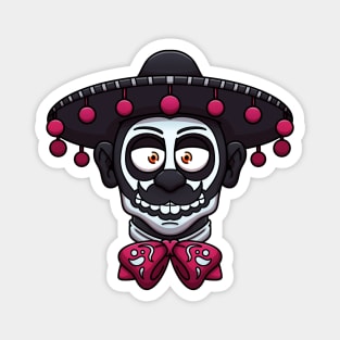 Mexican Sugar Skull Man Face Magnet