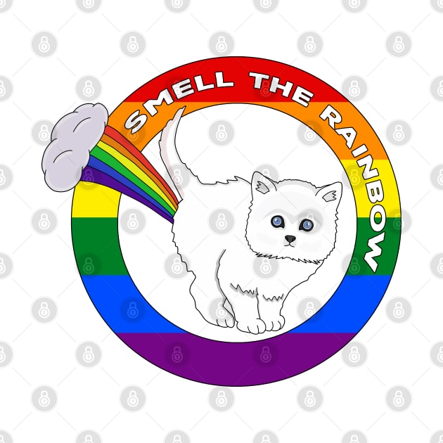 Smell The Rainbow - Funny Cat Rainbow by DiegoCarvalho