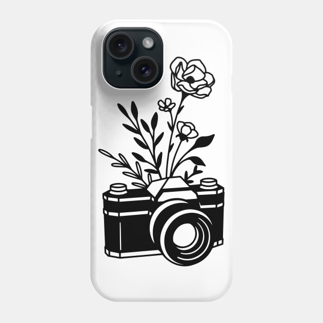 Minimalist floral camera Phone Case by Vintage Dream