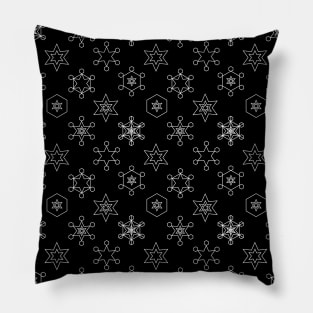 Assorted Snowflakes on Black Pillow