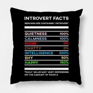 Introvert Facts Stats Pillow