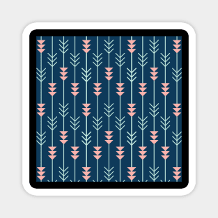 Blue Boho Arrow Pattern Minimalistic Magnet