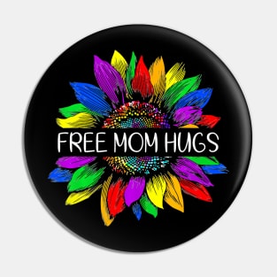 Free Mom Hugs Gay Pride LGBT Daisy Hippie Pin