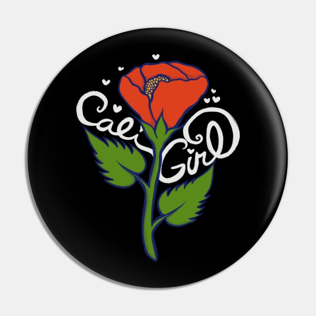 Cali Girl Poppy Pin by bubbsnugg