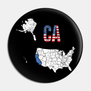 Vintage California USA Map & Flag Pin