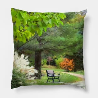 Ornamental Grass in Autumn Park Pillow