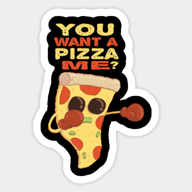 Pizza Slice Guy Boxing Gift Pizza Lover Sticker TeePublic