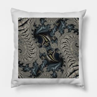 intensely coloured art deco and art nouveau styled fluid painted design Pillow