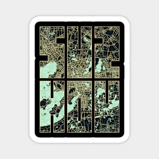 Suzhou, Jiangsu, China City Map Typography - Summer Magnet