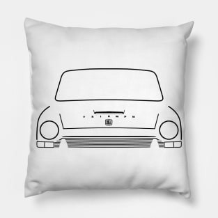 Triumph 1300 classic 1960s British car black outline graphic Pillow