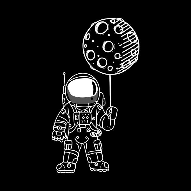 Astronaut Moon Balloon by Vin Zzep