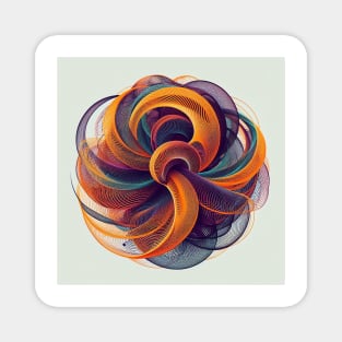 Psychedelic looking abstract illustration of geometric swirls Magnet