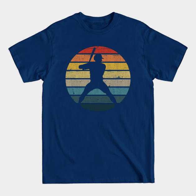 Discover Baseball Silhouette On A Distressed Retro Sunset product - Baseball - T-Shirt